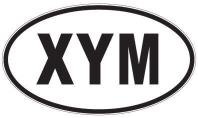 XYM - 3 Letter Initials Oval Sticker