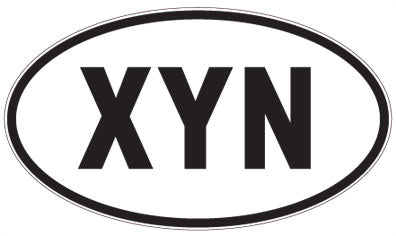 XYN - 3 Letter Initials Oval Sticker