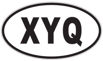 XYQ - 3 Letter Initials Oval Magnet