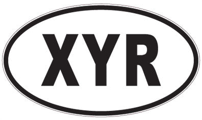 XYR - 3 Letter Initials Oval Sticker
