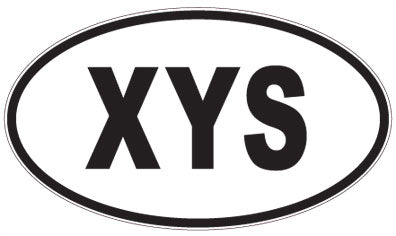 XYS - 3 Letter Initials Oval Sticker