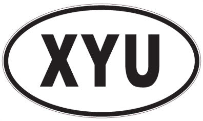 XYU - 3 Letter Initials Oval Sticker