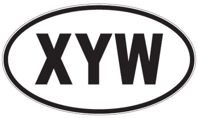 XYW - 3 Letter Initials Oval Sticker