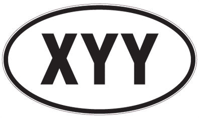 XYY - 3 Letter Initials Oval Magnet