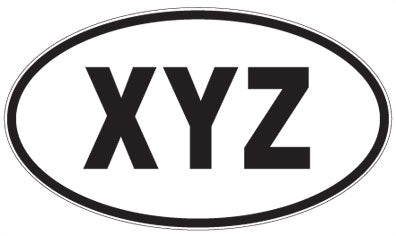 XYZ - 3 Letter Initials Oval Magnet