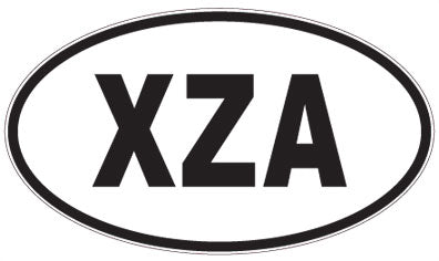 XZA - 3 Letter Initials Oval Magnet