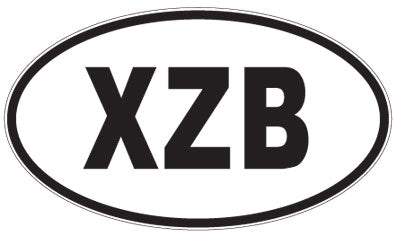 XZB - 3 Letter Initials Oval Magnet