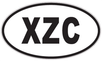 XZC - 3 Letter Initials Oval Sticker