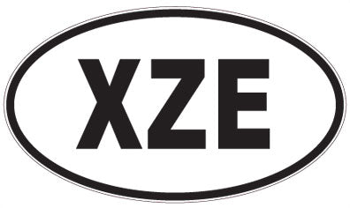 XZE - 3 Letter Initials Oval Sticker