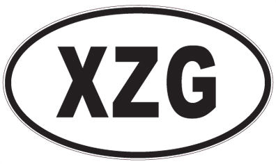 XZG - 3 Letter Initials Oval Magnet
