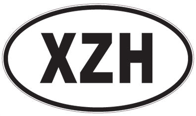 XZH - 3 Letter Initials Oval Magnet