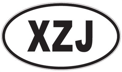 XZJ - 3 Letter Initials Oval Magnet