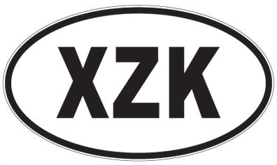 XZK - 3 Letter Initials Oval Magnet