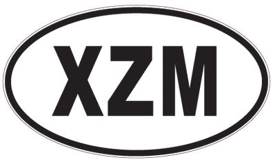 XZM - 3 Letter Initials Oval Sticker