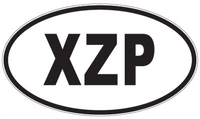 XZP - 3 Letter Initials Oval Sticker