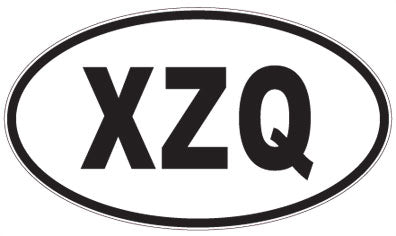 XZQ - 3 Letter Initials Oval Sticker