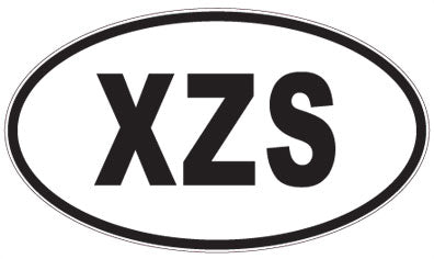 XZS - 3 Letter Initials Oval Magnet