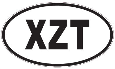 XZT - 3 Letter Initials Oval Sticker