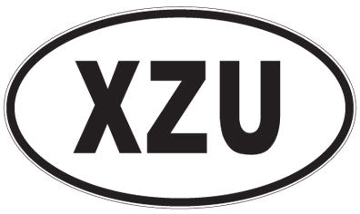 XZU - 3 Letter Initials Oval Magnet