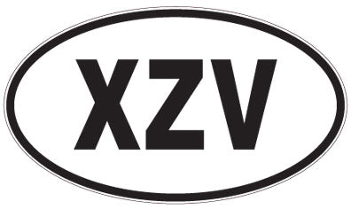 XZV - 3 Letter Initials Oval Magnet