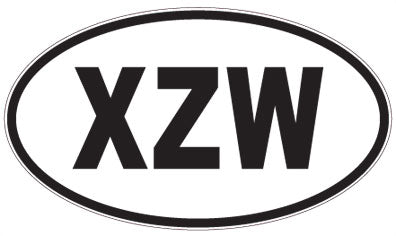 XZW - 3 Letter Initials Oval Sticker