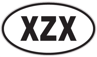 XZX - 3 Letter Initials Oval Magnet