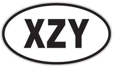 XZY - 3 Letter Initials Oval Sticker