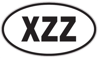 XZZ - 3 Letter Initials Oval Magnet