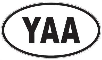 YAA - 3 Letter Initials Oval Sticker
