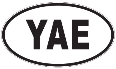 YAE - 3 Letter Initials Oval Magnet