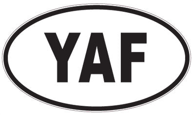 YAF - 3 Letter Initials Oval Magnet