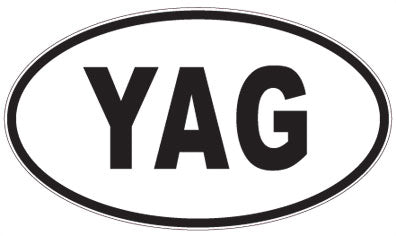 YAG - 3 Letter Initials Oval Magnet