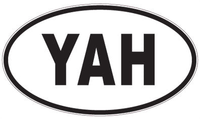 YAH - 3 Letter Initials Oval Sticker