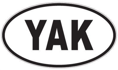 YAK - 3 Letter Initials Oval Sticker