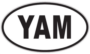 YAM - 3 Letter Initials Oval Sticker