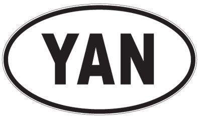 YAN - 3 Letter Initials Oval Sticker