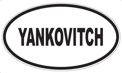 YANKOVITCH - Oval Sticker