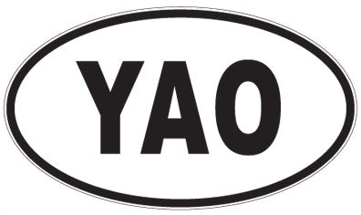 YAO - 3 Letter Initials Oval Sticker