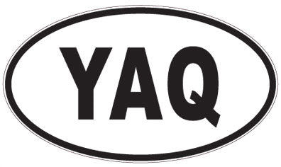 YAQ - 3 Letter Initials Oval Sticker