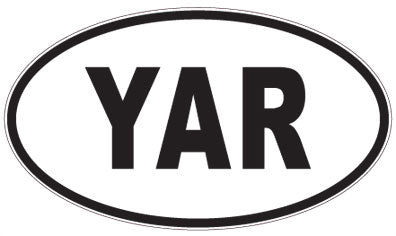 YAR - 3 Letter Initials Oval Sticker