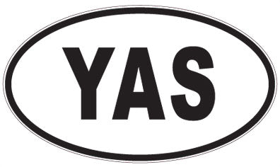 YAS - 3 Letter Initials Oval Sticker
