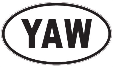 YAW - 3 Letter Initials Oval Magnet