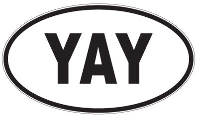 YAY - 3 Letter Initials Oval Magnet