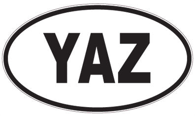 YAZ - 3 Letter Initials Oval Sticker