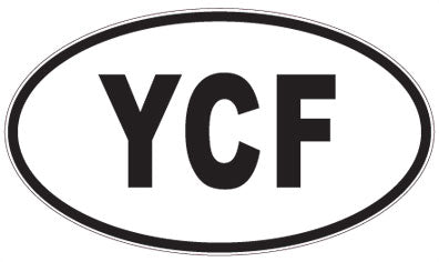 YCF - 3 Letter Initials Oval Sticker