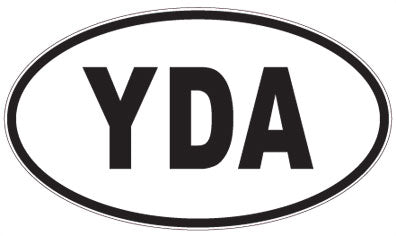 YDA - 3 Letter Initials Oval Sticker