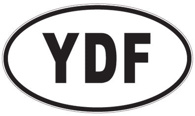 YDF - 3 Letter Initials Oval Sticker