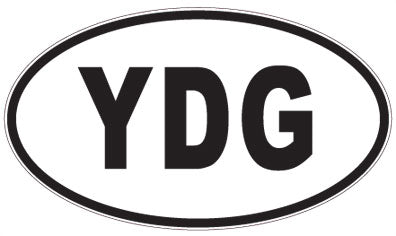 YDG - 3 Letter Initials Oval Sticker