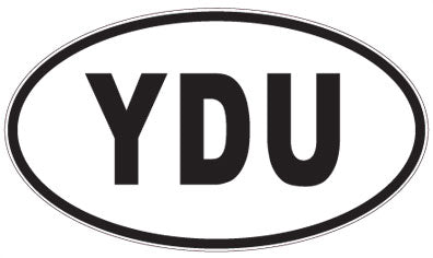 YDU - 3 Letter Initials Oval Sticker