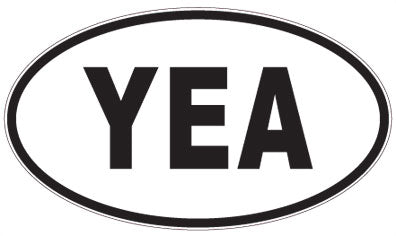 YEA - 3 Letter Initials Oval Sticker